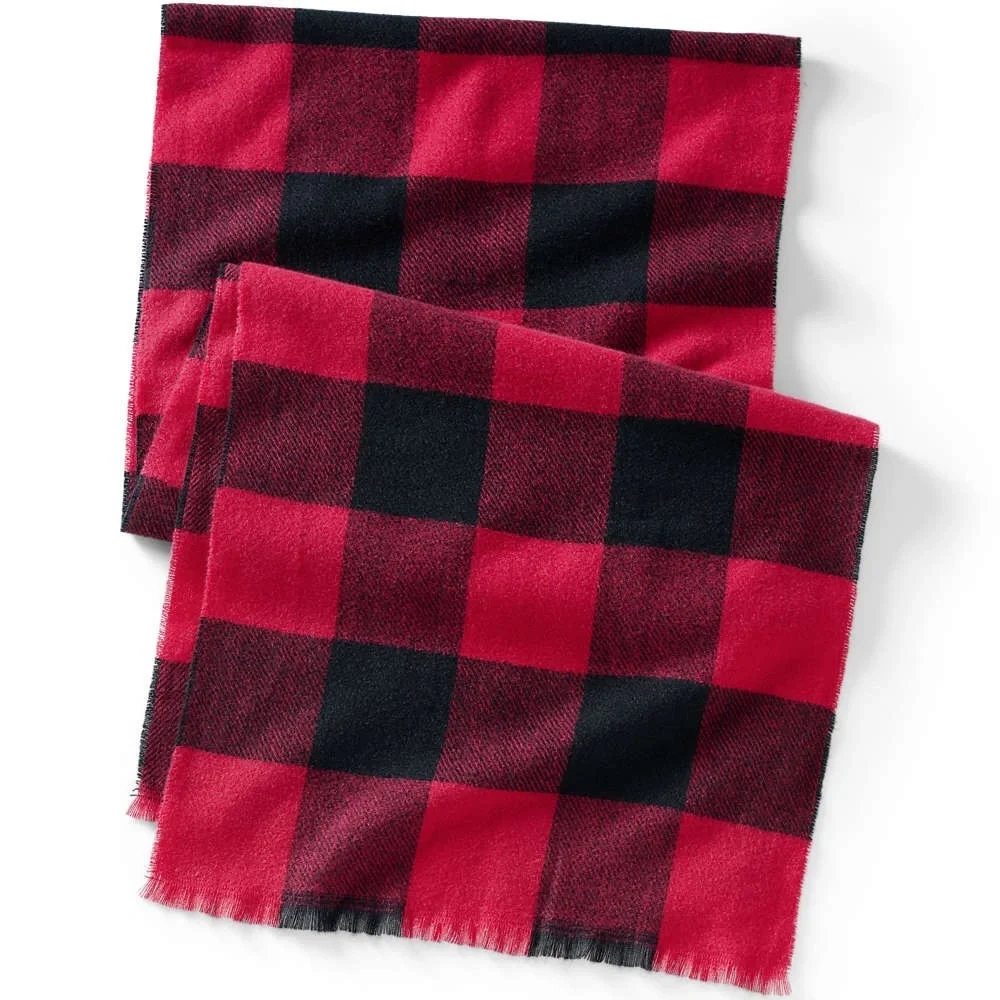 Lands End Buffalo Check Winter Scarf